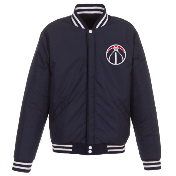 Куртка двусторонняя Washington Wizards JH Design Fleece & Faux Leather - Navy/White