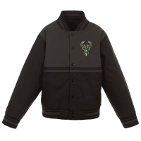Куртка на кнопках Milwaukee Bucks JH Design Youth Poly-Twill - Black/Charcoal