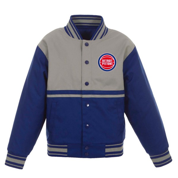 Куртка на кнопках Detroit Pistons JH Design Youth Poly-Twill - Royal/Gray