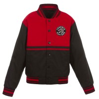 Куртка на кнопках Toronto Raptors JH Design Youth Poly-Twill - Black/Red