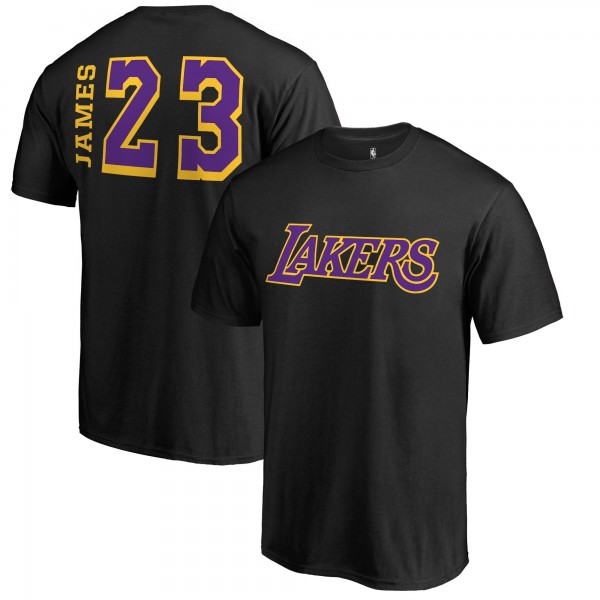 Футболка LeBron James Los Angeles Lakers Sidesweep Name & Number - Black
