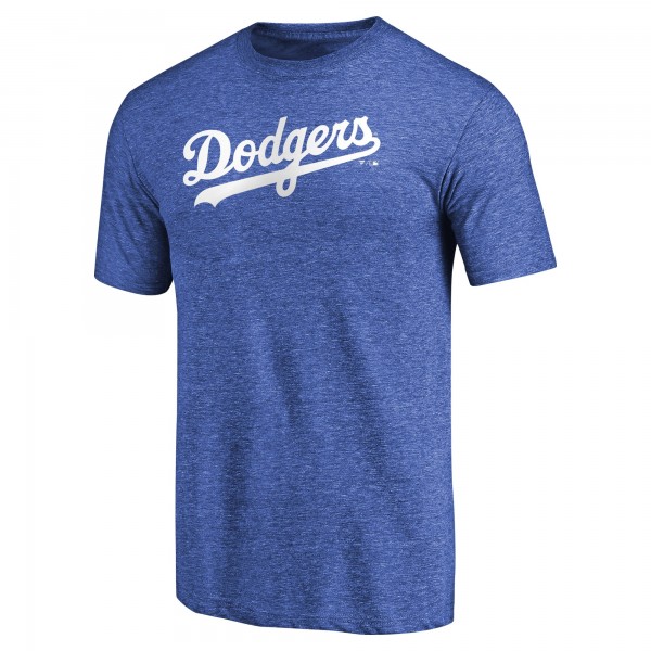 Los Angeles Dodgers Royal Team Wordmark Tri-Blend T-Shirt