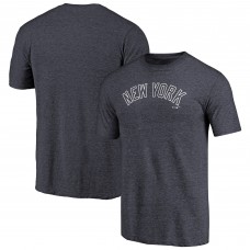 New York Yankees Navy Team Wordmark Tri-Blend T-Shirt