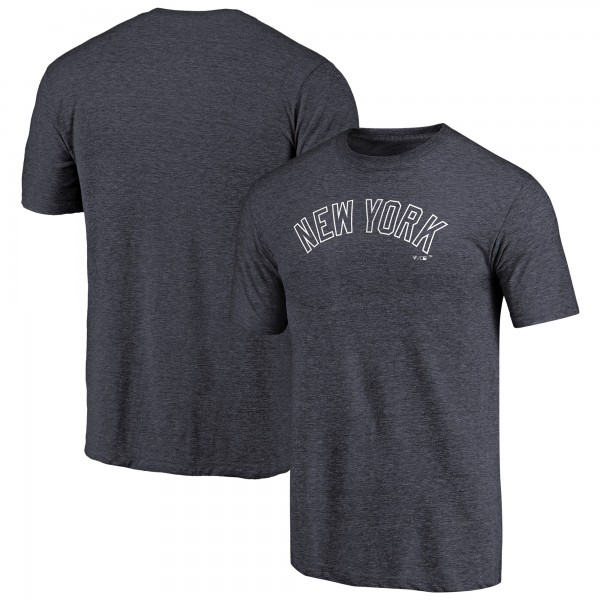 New York Yankees Navy Team Wordmark Tri-Blend T-Shirt