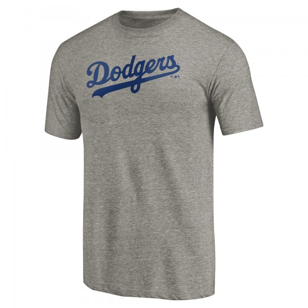 Los Angeles Dodgers Gray Team Wordmark Tri-Blend T-Shirt