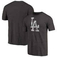 Los Angeles Dodgers Black Distressed Team Tri-Blend T-Shirt