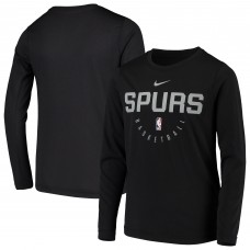 Детская футболка San Antonio Spurs Nike Practice Logo Legend Long Sleeve Performance - Black