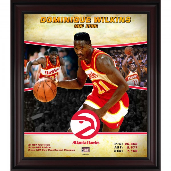 Atlanta Hawks Dominique Wilkins Fanatics Authentic Framed 15 x 17 Hardwood Classics Player Collage