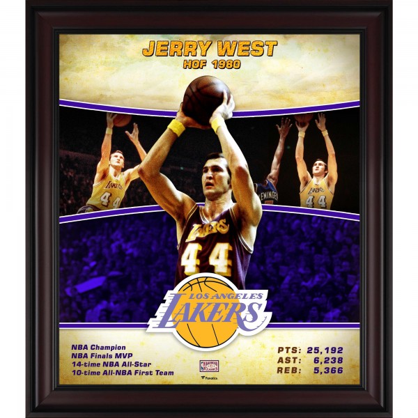 Los Angeles Lakers Jerry West Fanatics Authentic Framed 15 x 17 Hardwood Classics Player Collage