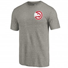 Футболка Atlanta Hawks Gray Primary Logo Left Chest Distressed Tri-Blend