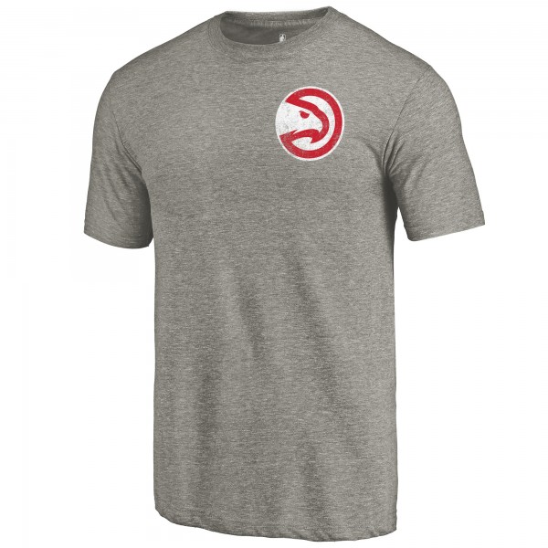 Футболка Atlanta Hawks Gray Primary Logo Left Chest Distressed Tri-Blend