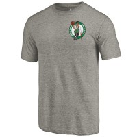 Футболка Boston Celtics Primary Logo Left Chest Distressed Tri-Blend - Gray
