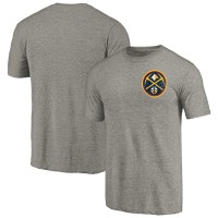 Футболка Denver Nuggets Gray Primary Logo Left Chest Distressed Tri-Blend