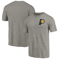Indiana Pacers Gray Primary Logo Left Chest Distressed Tri-Blend T-Shirt