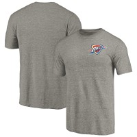 Футболка Oklahoma City Thunder Gray Primary Logo Left Chest Distressed Tri-Blend
