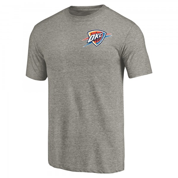 Футболка Oklahoma City Thunder Gray Primary Logo Left Chest Distressed Tri-Blend
