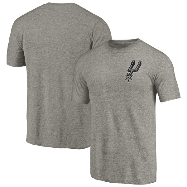 Футболка San Antonio Spurs Gray Primary Logo Left Chest Distressed Tri-Blend