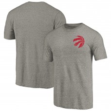 Toronto Raptors Gray Primary Logo Left Chest Distressed Tri-Blend T-Shirt