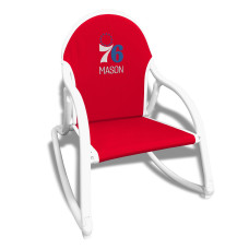 Red Philadelphia 76ers Childrens Personalized Rocking Chair