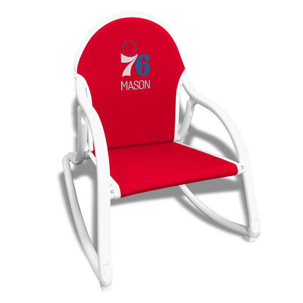 Red Philadelphia 76ers Childrens Personalized Rocking Chair