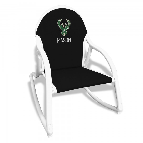 Black Milwaukee Bucks Childrens Personalized Rocking Chair
