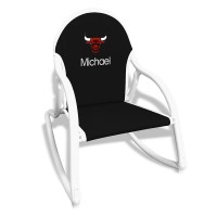 Black Chicago Bulls Childrens Personalized Rocking Chair