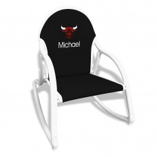 Black Chicago Bulls Childrens Personalized Rocking Chair