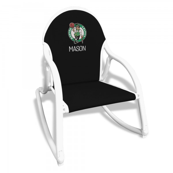 Black Boston Celtics Childrens Personalized Rocking Chair