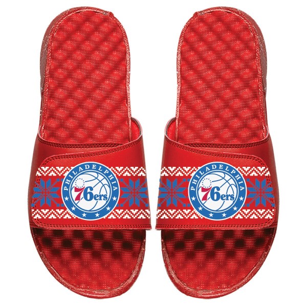 Шлепки Philadelphia 76ers ISlide Ugly Sweater - Red