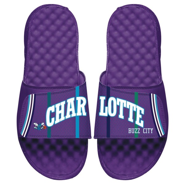 Игровая форма  Шлепки Charlotte Hornets ISlide Hardwood Classic - Purple