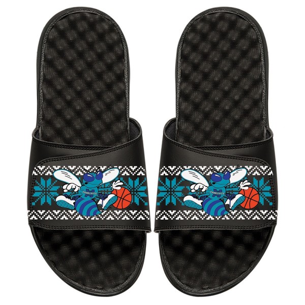 Детские шлепки Charlotte Hornets ISlide Ugly Sweater - Black