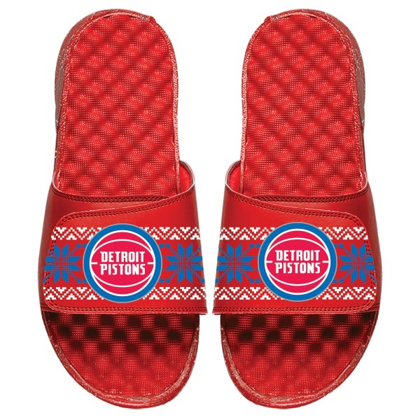 Детские шлепки Detroit Pistons ISlide Ugly Sweater - Red