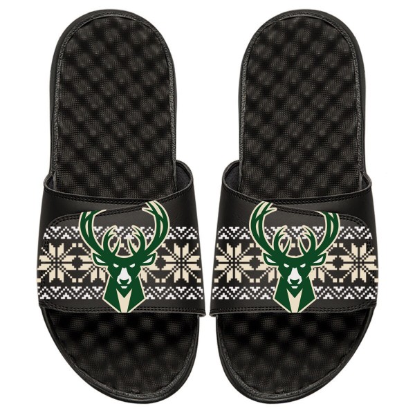Детские шлепки Milwaukee Bucks ISlide Ugly Sweater - Black