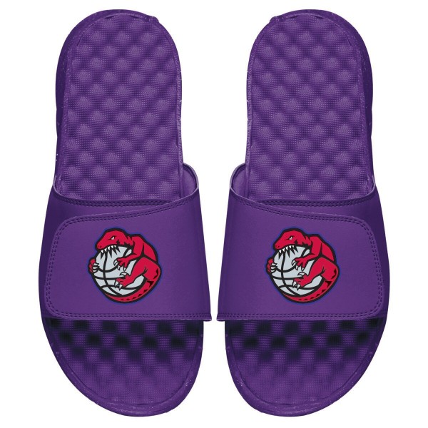 Шлепки Toronto Raptors ISlide Hardwood Classics Big Mascot Logo - Purple