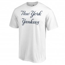New York Yankees White Script Wordmark T-Shirt