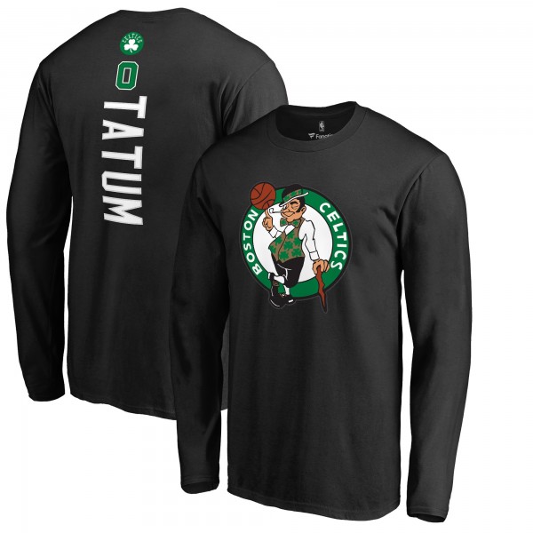 Футболка с длинным рукавом Jayson Tatum Boston Celtics Team Backer Name & Number - Black
