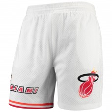 Miami Heat Mitchell & Ness White Hardwood Classics Team Swingman Shorts