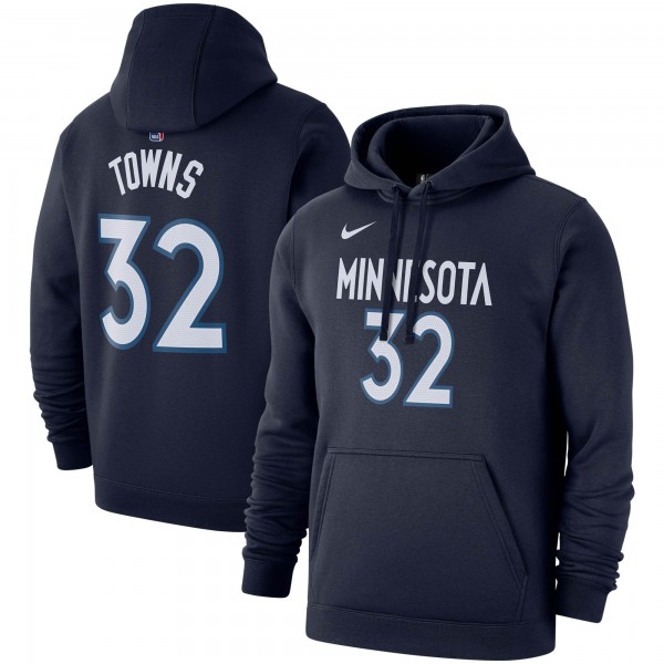 Толстовка с капюшоном Karl-Anthony Towns Minnesota Timberwolves Nike 2019/20 - Navy - фирменная одежда NBA