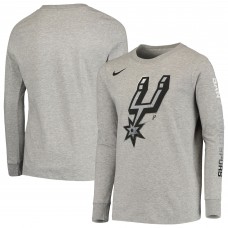 Детская футболка с длинным рукавом San Antonio Spurs Nike Mezzo Logo Performance - Heathered Gray