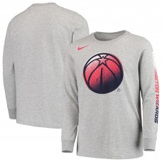 Детская футболка с длинным рукавом Washington Wizards Nike Mezzo Logo Performance - Heathered Gray
