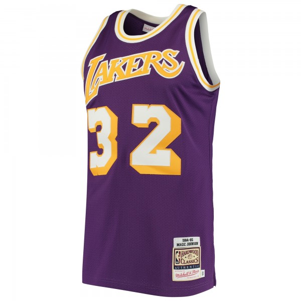 Игровая майка Magic Johnson Los Angeles Lakers Mitchell & Ness 1984 Hardwood Classics Authentic- Purple - оригинальная джерси НБА