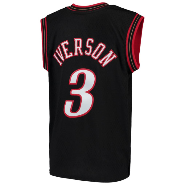 Детская джерси Philadelphia 76ers Allen Iverson Mitchell & Ness Black Hardwood Classics Swingman Throwback