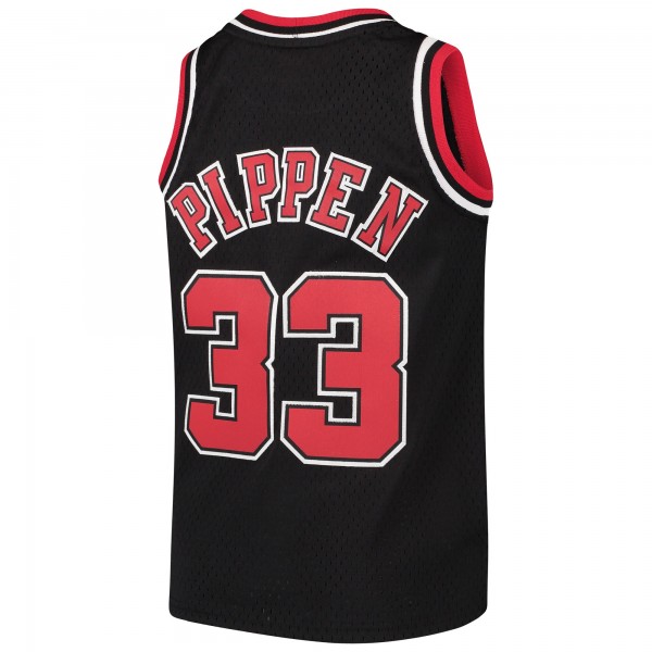 Игровая джерси Youth Chicago Bulls Scottie Pippen Mitchell & Ness Black Hardwood Classics Swingman Throwback