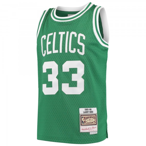 Подростковая Boston Celtics Larry Bird Mitchell & Ness Kelly Green Hardwood Classics Swingman Throwback Jersey