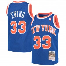 Подростковая New York Knicks Patrick Ewing Mitchell & Ness Blue Hardwood Classics Swingman Throwback Jersey