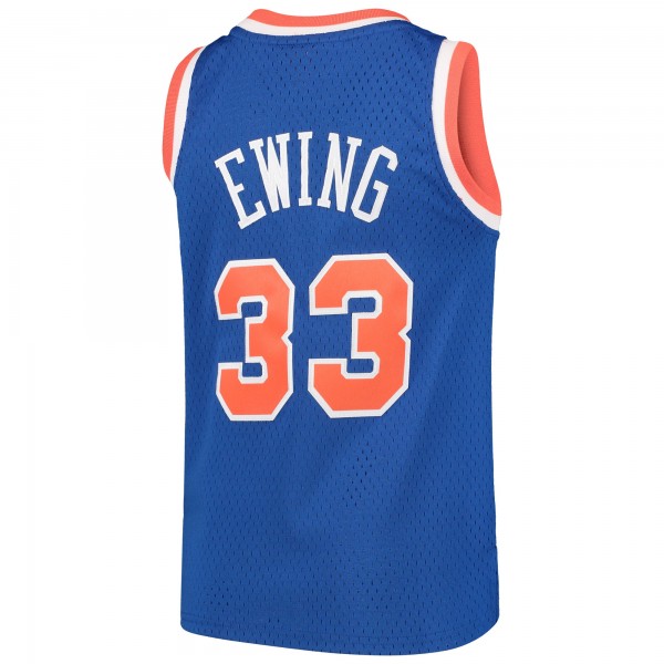 Подростковая New York Knicks Patrick Ewing Mitchell & Ness Blue Hardwood Classics Swingman Throwback Jersey