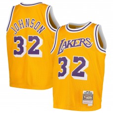 Подростковая Los Angeles Lakers Magic Johnson Mitchell & Ness Gold Swingman Throwback Jersey