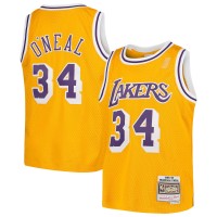 Игровая джерси Подростковая Los Angeles Lakers Shaquille ONeal Mitchell & Ness Gold Swingman Throwback
