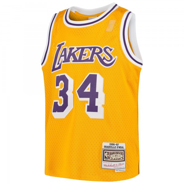 Подростковая Los Angeles Lakers Shaquille ONeal Mitchell & Ness Gold Swingman Throwback Jersey