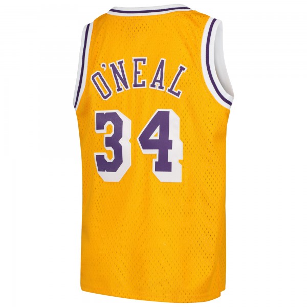 Подростковая Los Angeles Lakers Shaquille ONeal Mitchell & Ness Gold Swingman Throwback Jersey